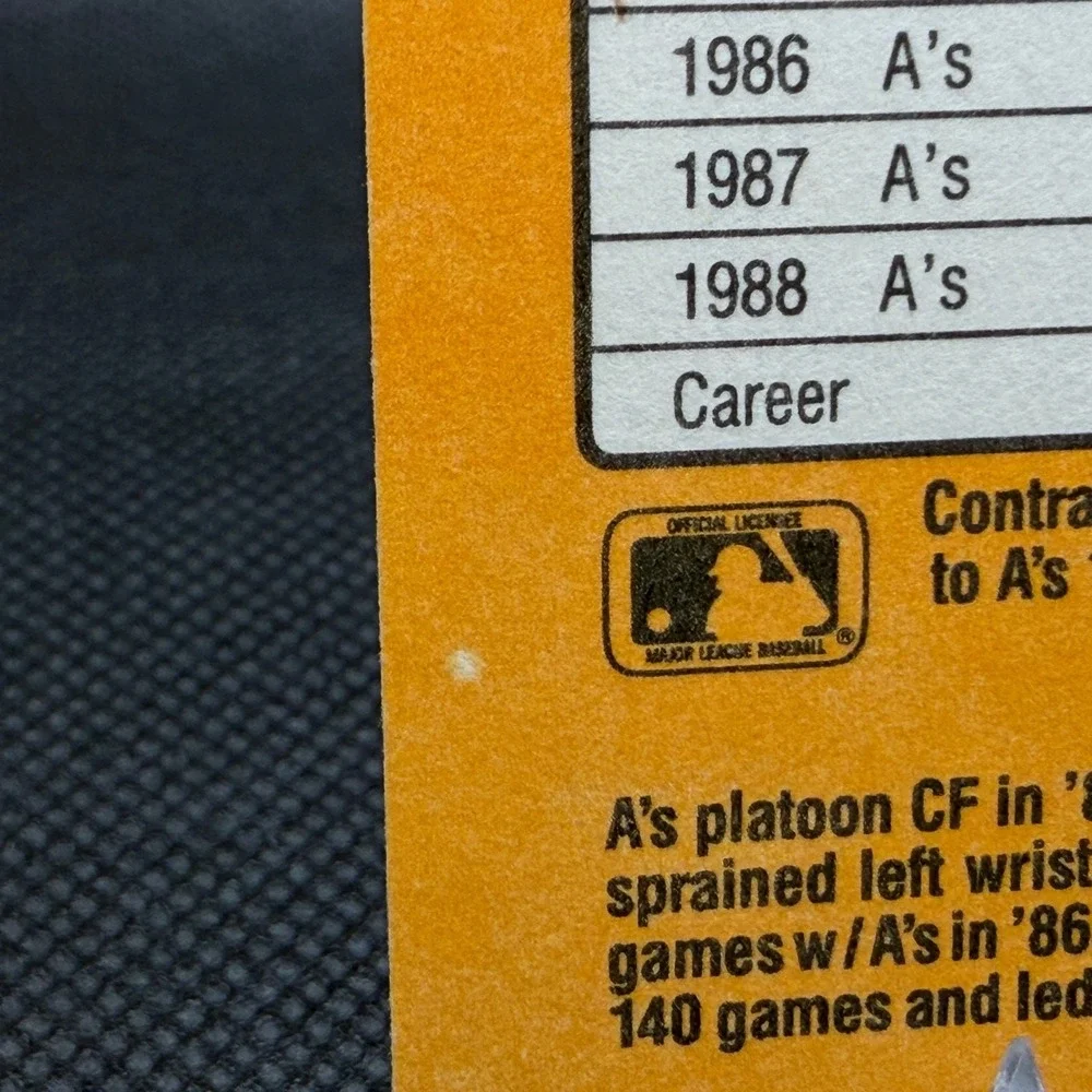 Stan Javier 1989 Donruss Error #185 Athletics Card EX